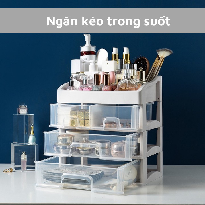 Kệ nhựa để mỹ phẩm 4 tầng trong suốt tabi hàng việt nam chất lượng tốt