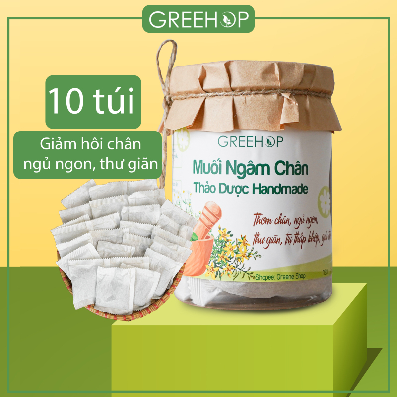 Set 10 túi muối ngâm chân thảo dược GREEHOP (Handmade) nhập khẩu