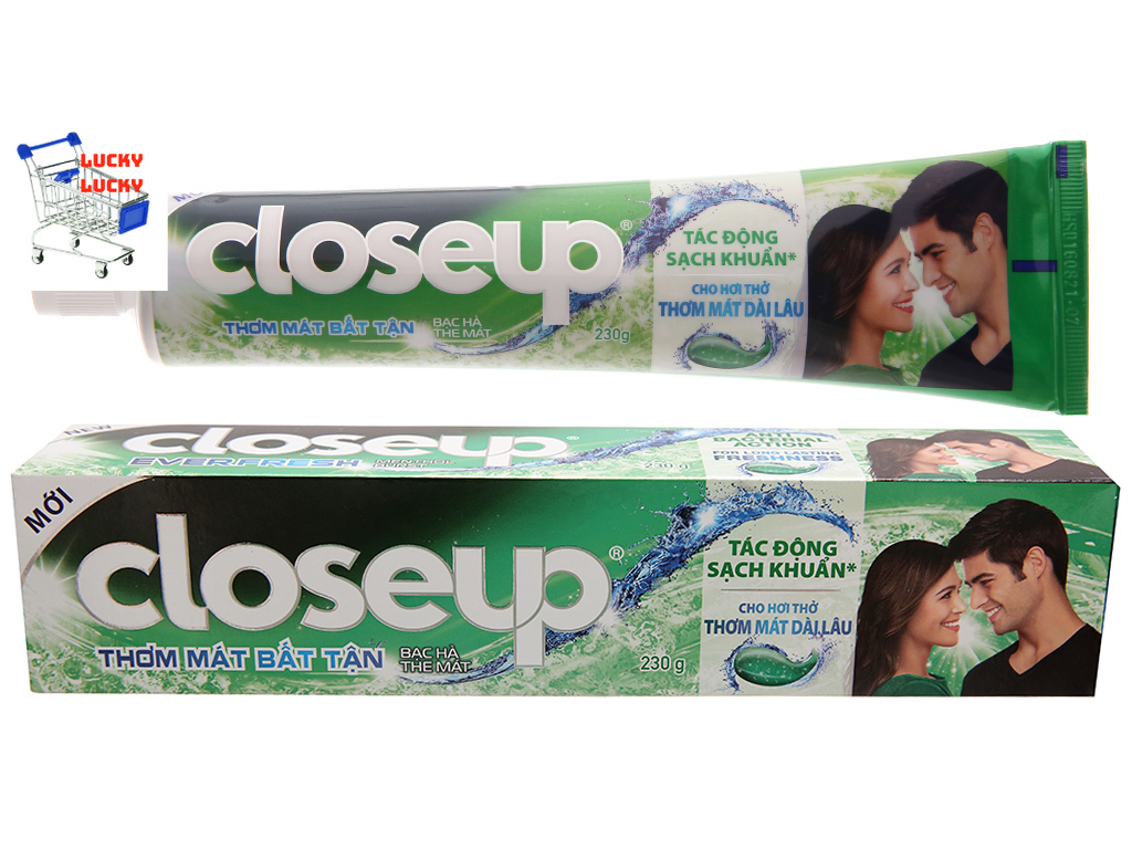 [HCM]Kem đánh răng Closeup bạc hà thơm mát bất tận 180g