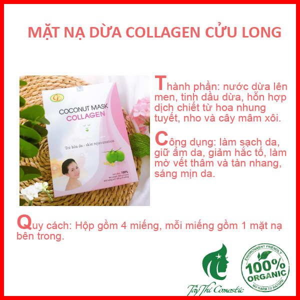 Mặt Nạ Dừa Collagen Cửu Long