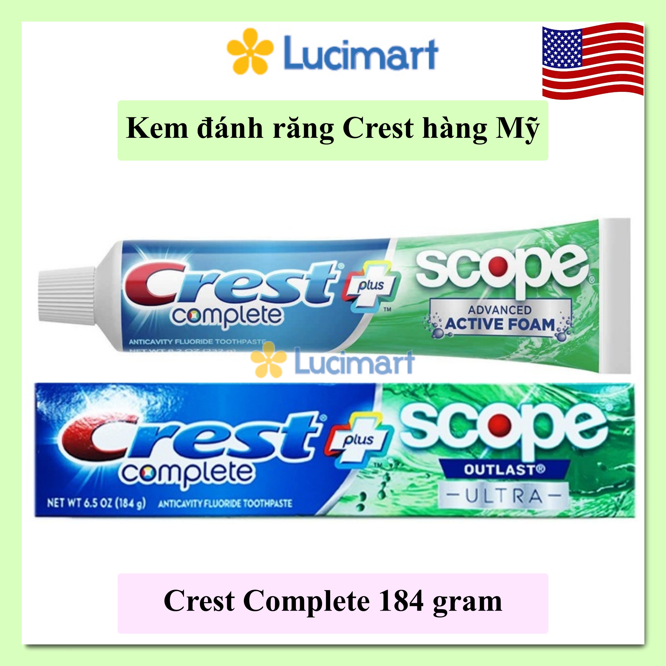 Kem đánh răng Crest của Mỹ các loại [Hàng Mỹ]