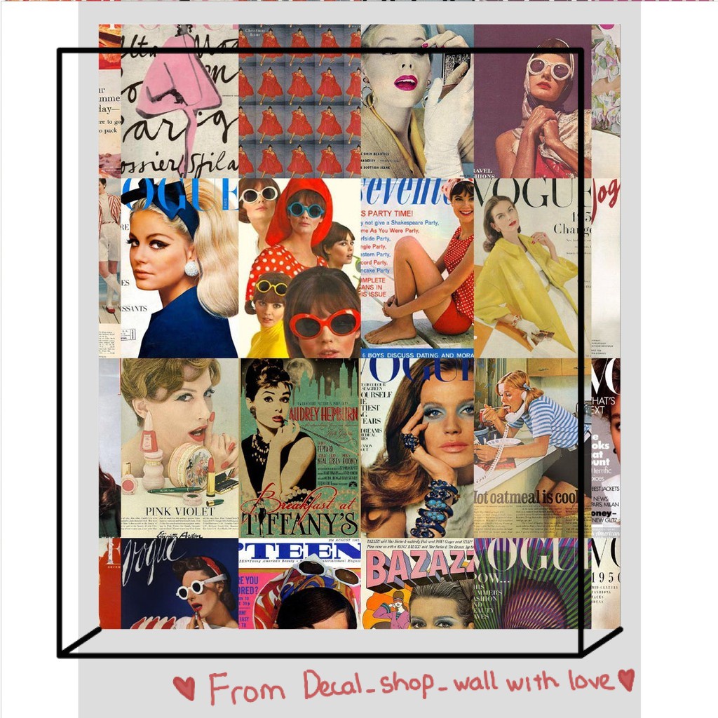 12 tấm Wall Collage - theme Magazine cover