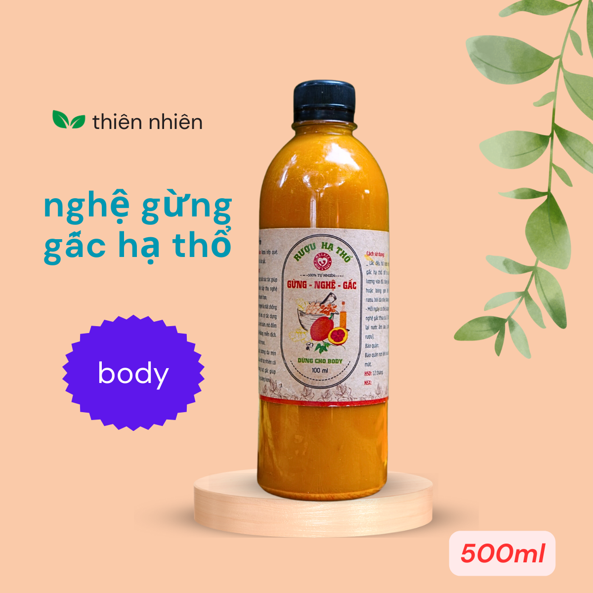 Cốt nghệ gừng hạt gấc hạ thổ (dùng cho body)