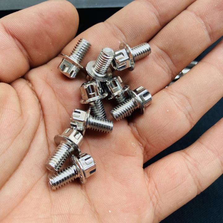 Bộ 4 con ốc Salaya sử dụng bắt cạt te, hộp sên xe máy dài 6ly10 (M6x10)