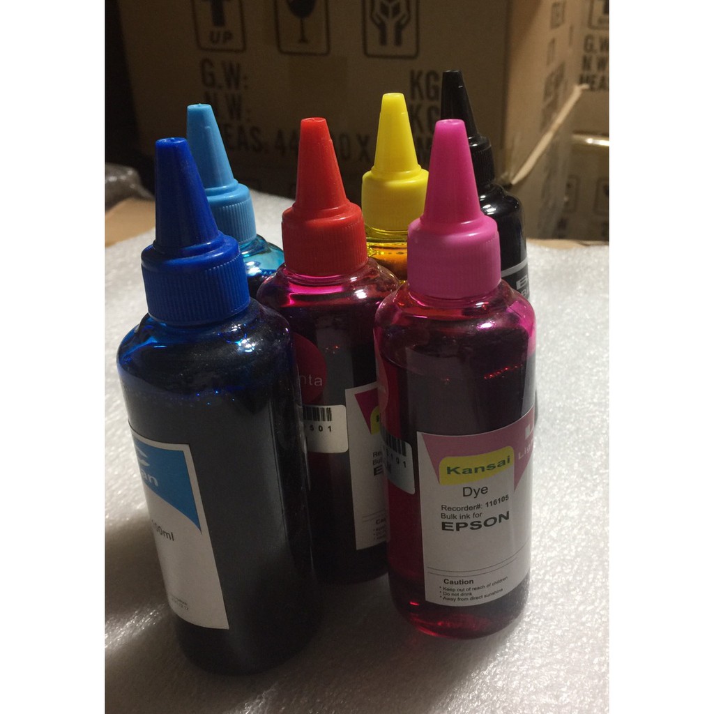 Bộ 4 màu mực Dye 100ml dùng cho máy Canon, Epson