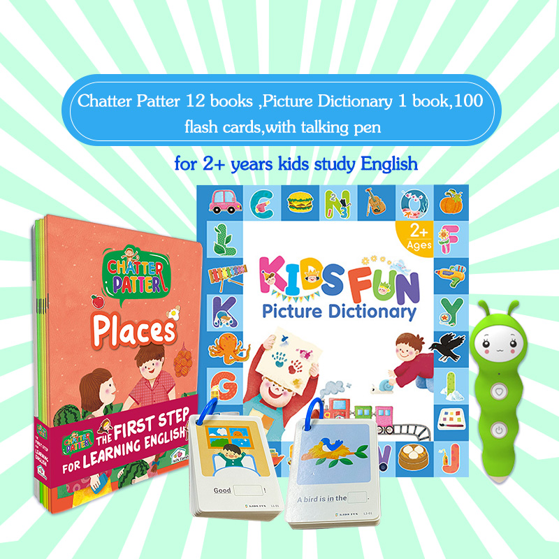 Bút chấm đọc học tiếng Anh Chatter Patter (12 sách + 100 thẻ đọc + 1 từ điển)