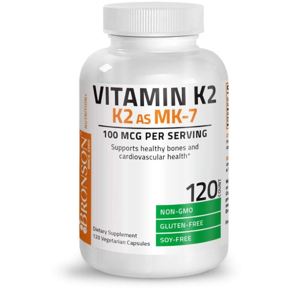 [HCM]VITAMIN | Bronson Vitamin K2 MK7 100 mcg [60 - 120 Viên] Tăng Miễn Dịch Hỗ Trợ Xương Khớp
