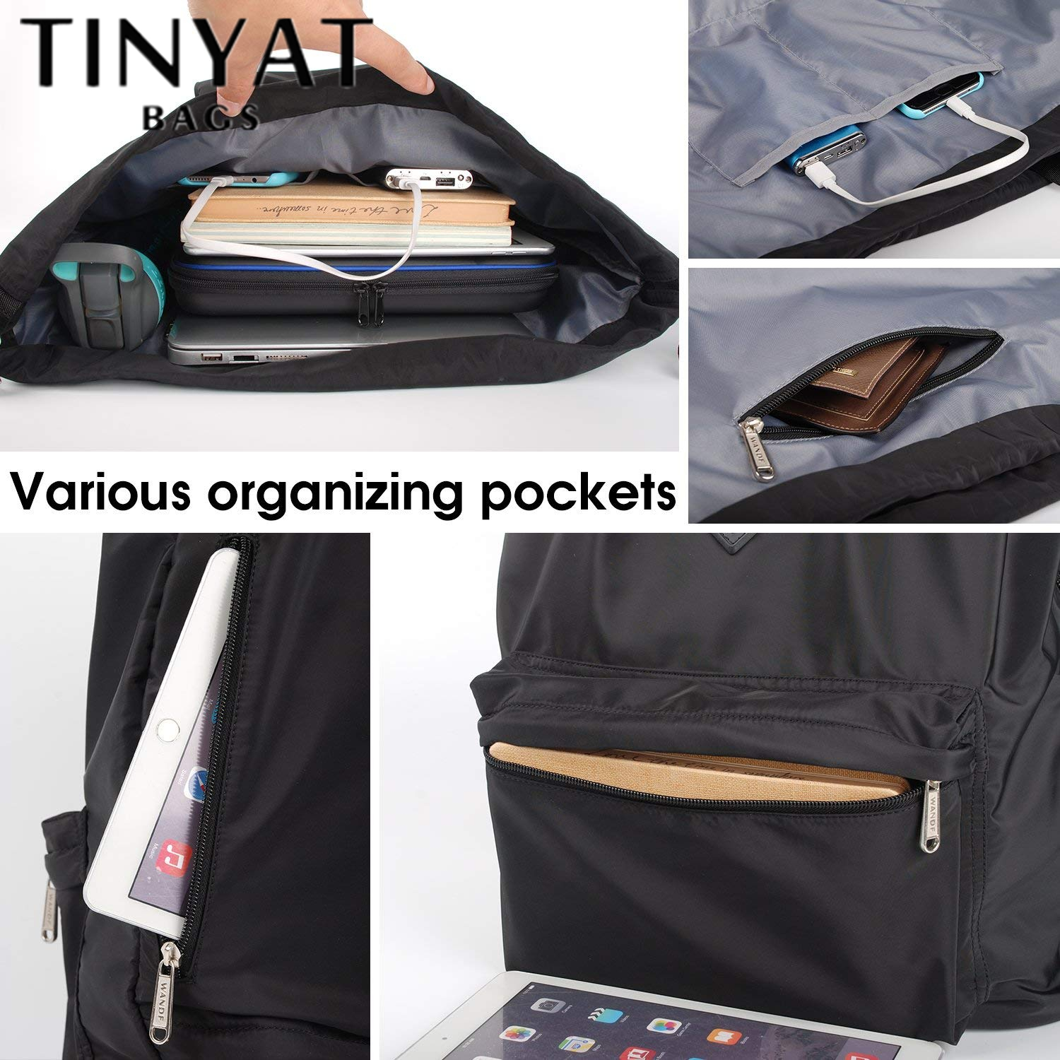 TINYAT Dây Rút Ba Lô Túi Gym Thể Thao Dành Cho Nữ