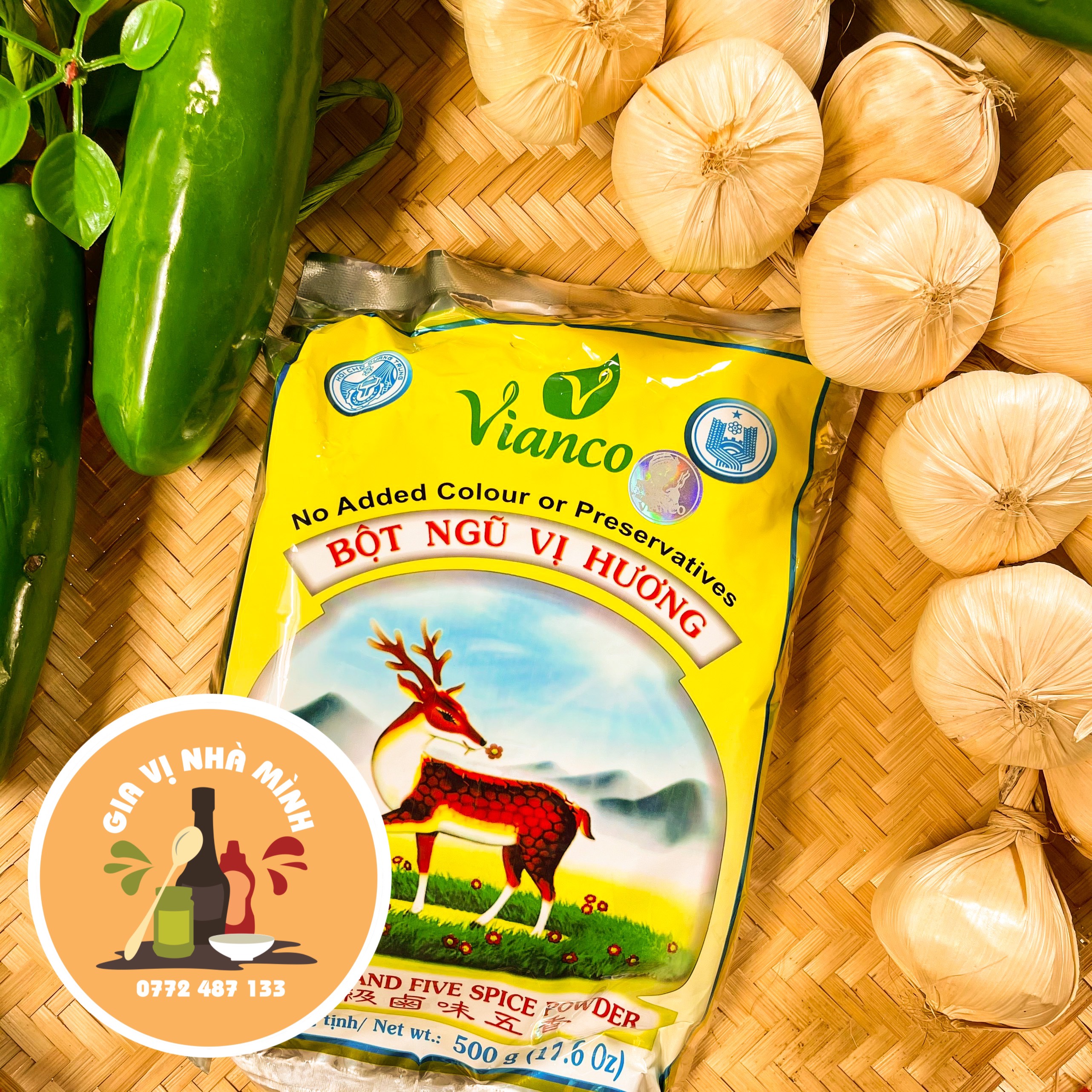 Bột ngũ vị hương việt ấn hiệu con nai đóng gói 100gr- 500gr
