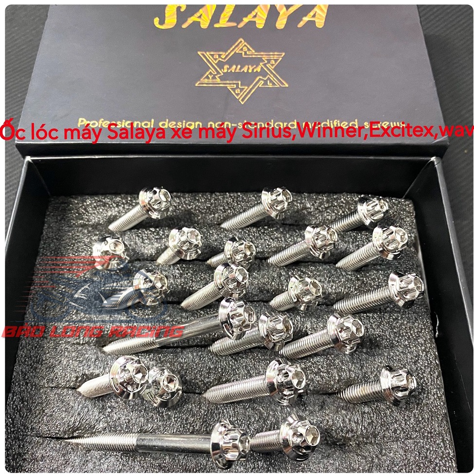 Bộ ốc lốc máy Salaya Inox 304 gắn lốc xe máy Wave,Dream hàng chất lượng siêu rẻ