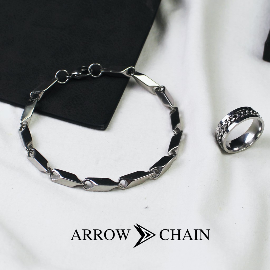 Vòng xích titan arrow chain không gỉ - combo kèm nhẫn - odin