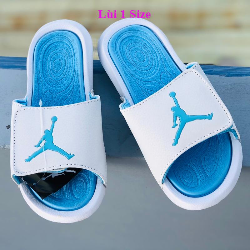 Dép quai ngang nam nữ bóng rổ TẶNG VỚ Cao Cấp  hydro 6 trắng xanh cực kì nhẹ lót dày chuẩn chất xịn