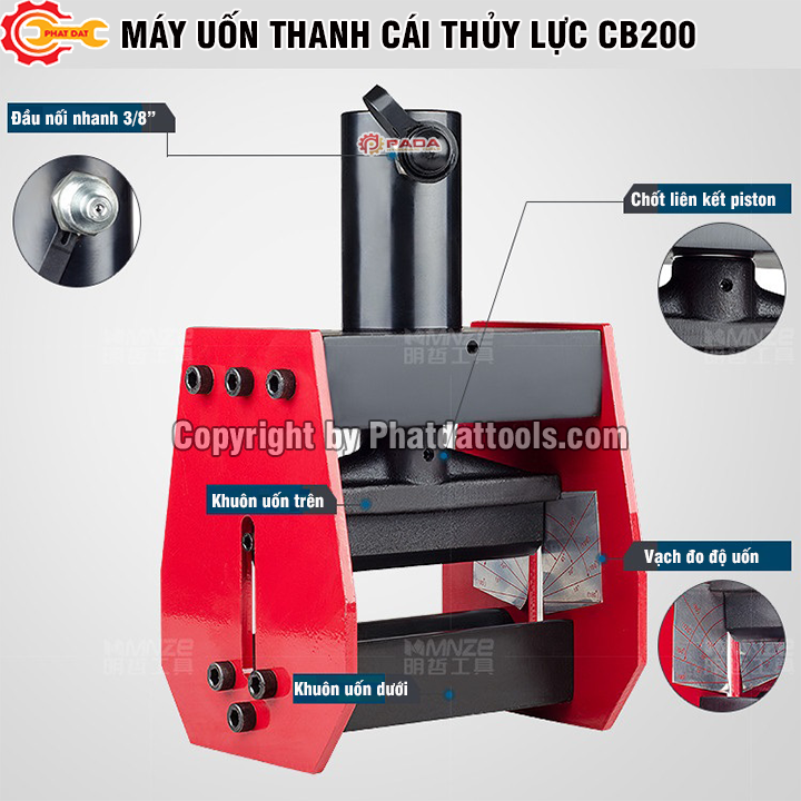 Máy uốn thanh đồng thủy lực PADA CB200A