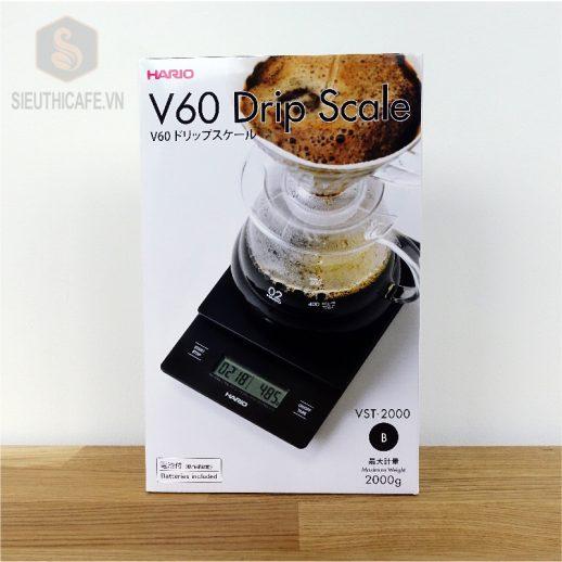 Cân điện tử chuyên dụng pha cà phê hario v60 vst-2000b digital timer drip scale