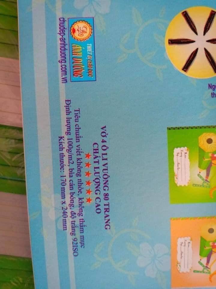 Vở ô li Ánh Dương 80 trang