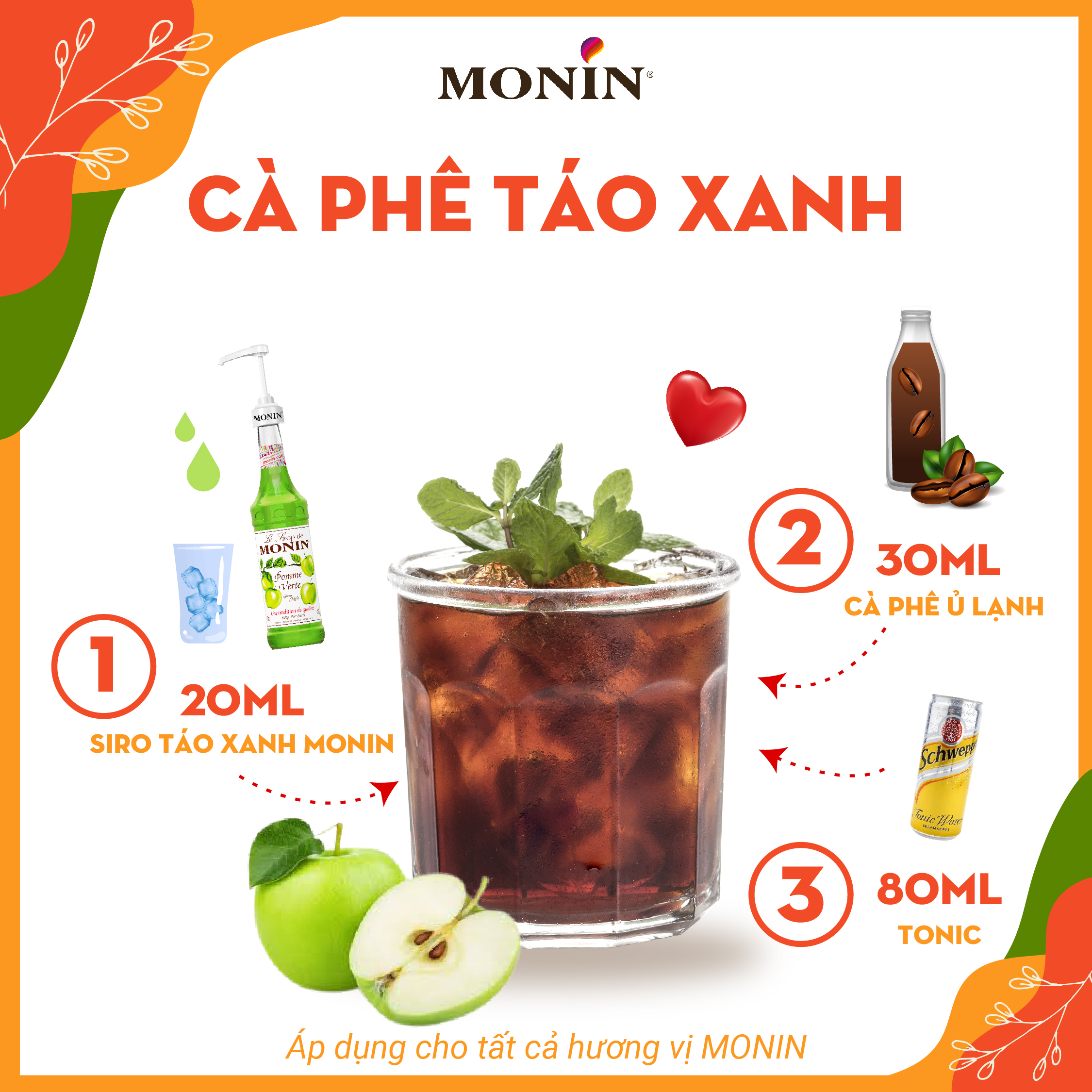 Siro Táo Xanh MONIN - 700ML