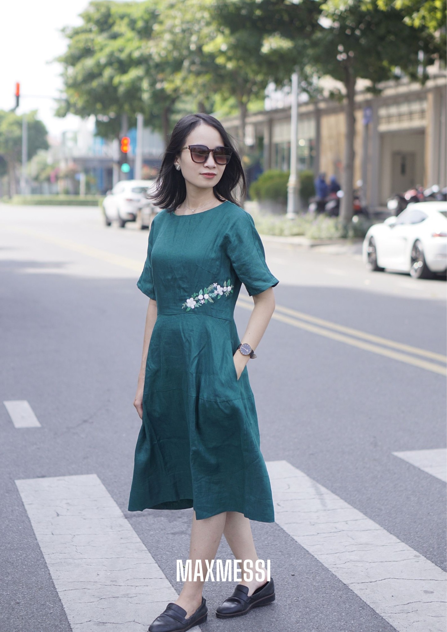 Đầm linen thêu tay ARIEL - MaxMessi