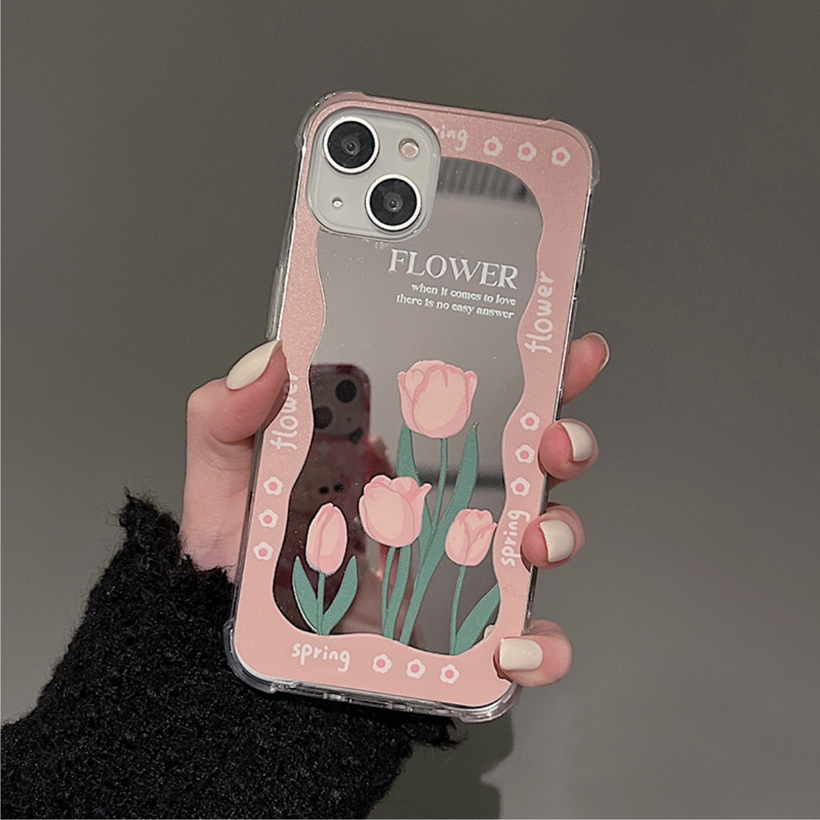 Ốp Lưng Gương Chống Sốc Flower Spring