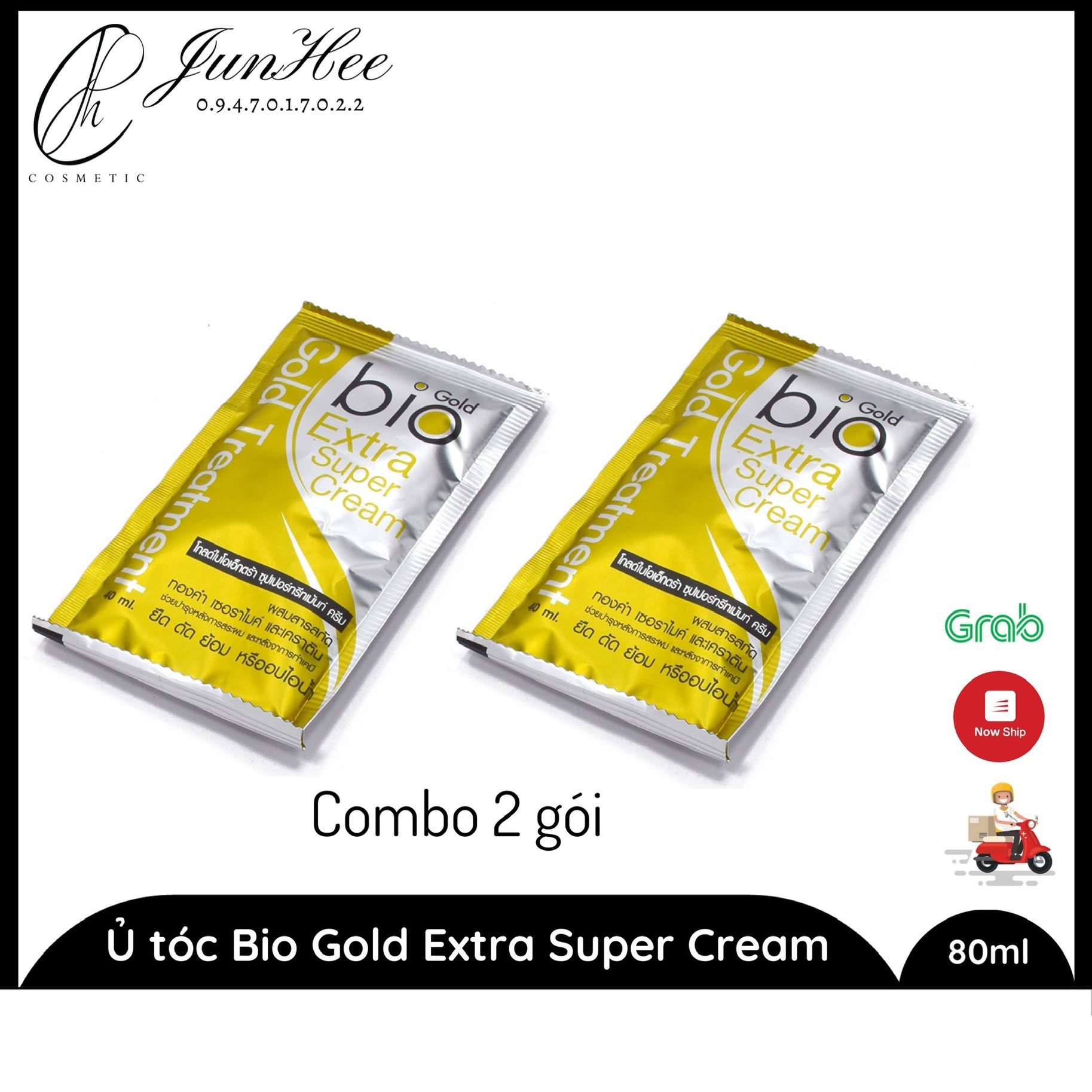 [ JunHee AUTH ] Combo 2 gói Ủ tóc BIO GOLD Extra Super Cream