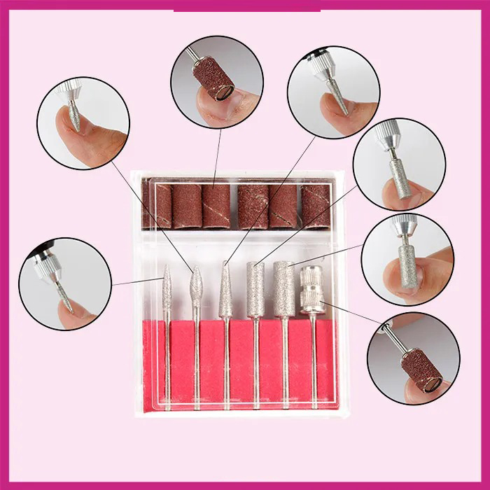[FREESHIP🎁]Máy mài móng mini - máy dũa móng tặng kèm bộ 6 đầu mài