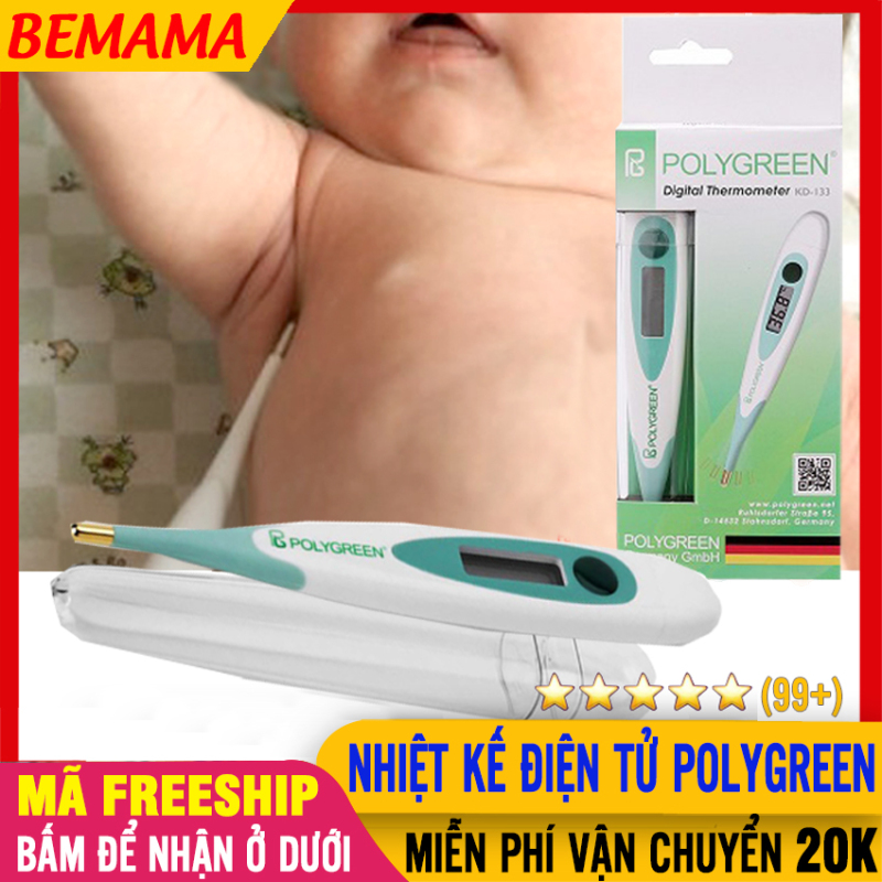Nhiệt Kế Điện Tử Đo Nhiệt Độ, Thân Nhiệt Polygreen, Nhiệt Kế Cho Bé - Đầu Mềm Đo Nách, Miệng, Hậu Môn - Đo Nhanh, Chính Xác - (Tốt Và Rẻ So Với Omron, Microlife, Beurer, Imedicare, Combi, Medilife) - Nhiệt Kế PolyGreen