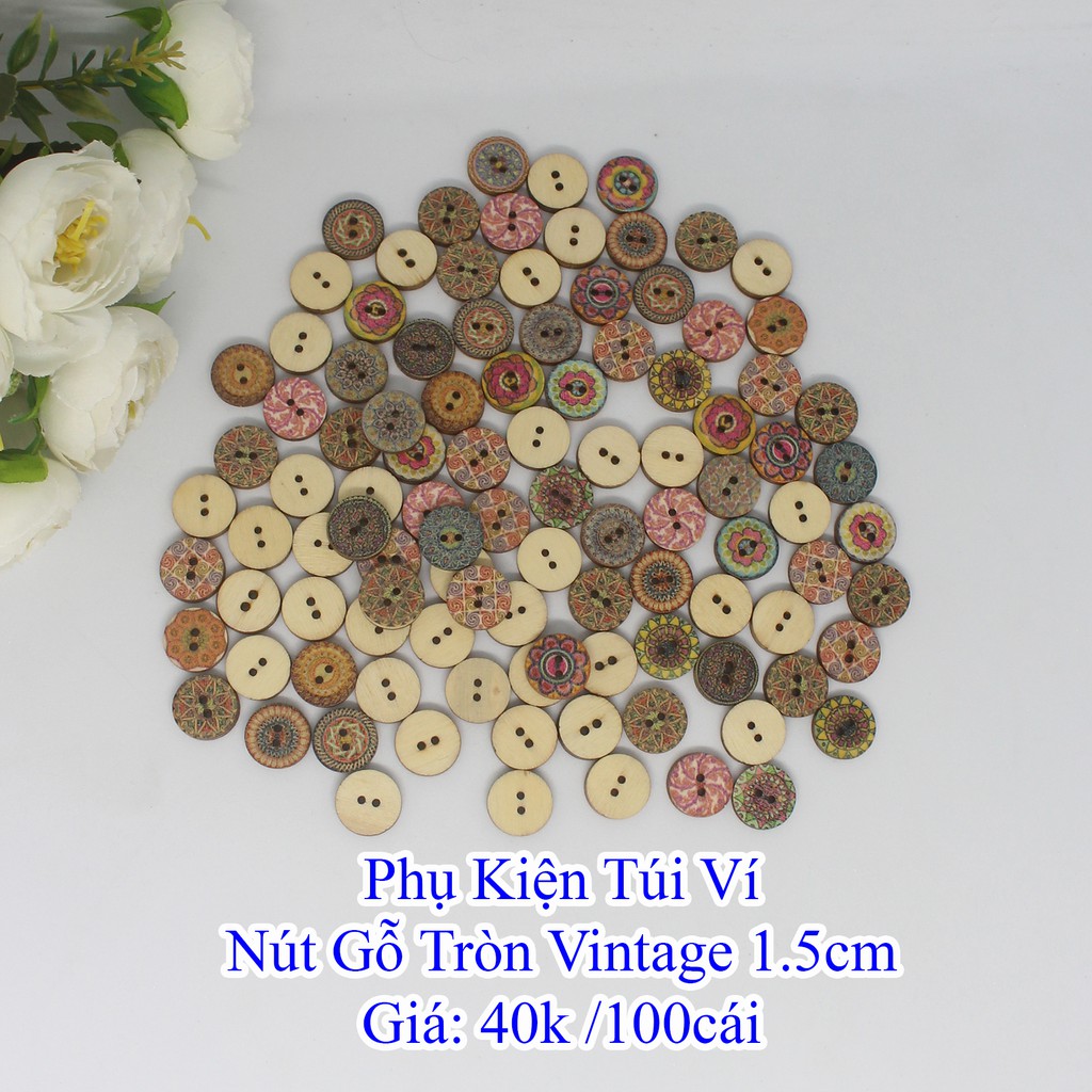 Nút gỗ tròn vintage 1,5cm 40k/100 cái