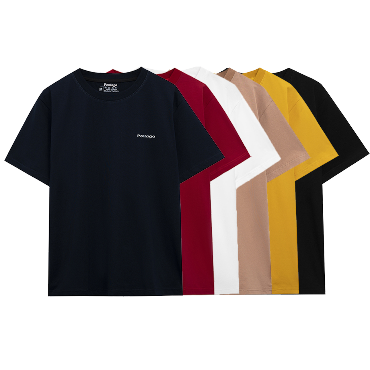 Áo thun nam cotton Pontaga cổ tròn