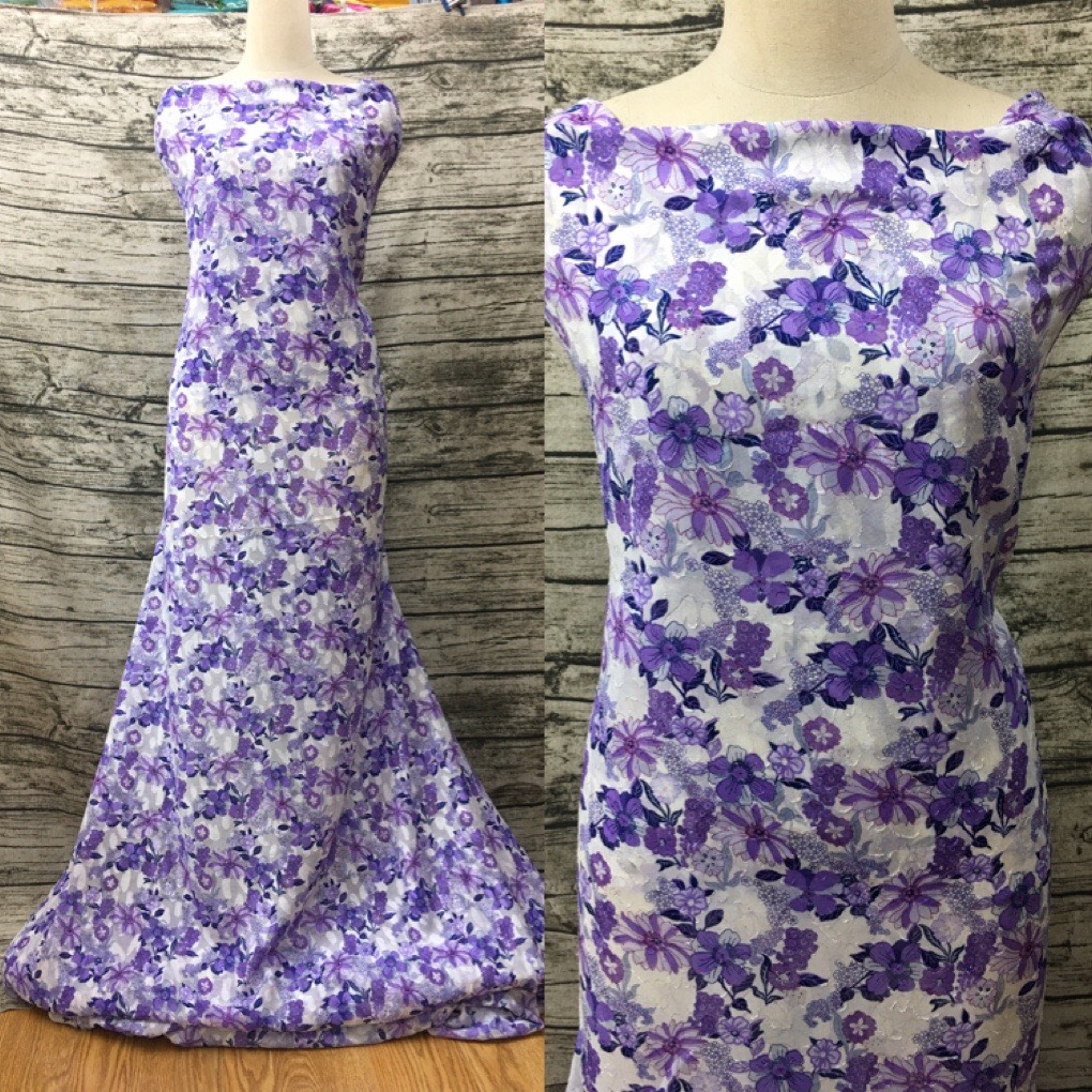 Vải tơ hoa may áo dài, áo somi, áo kiểu