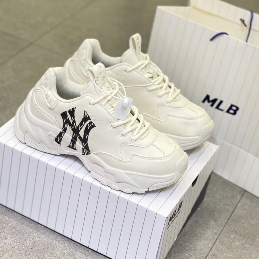 [TẶNG HỘP+BIL+TẤT] Giày thể thao MLB monogram NY Đen CHỮ bản in