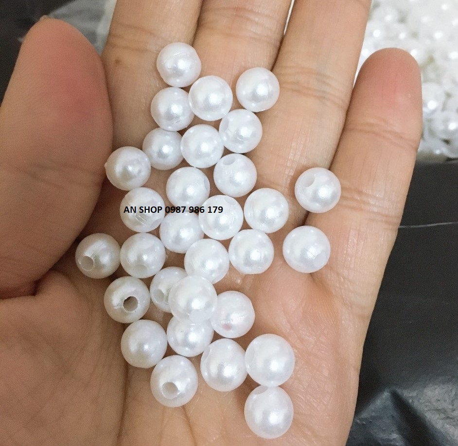 hạt cườm trắng 10mm, 8mm,6mm