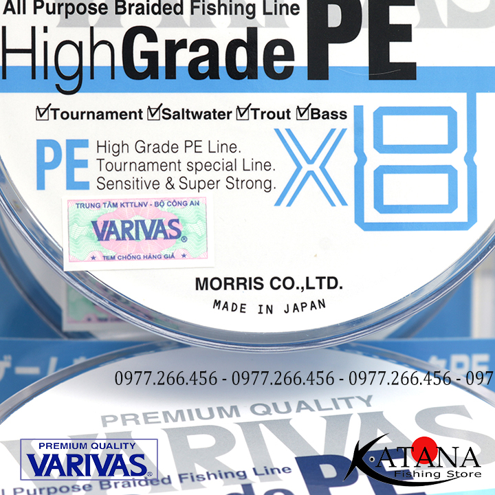 Dây PE Varivas HIGH GRADE PE X4 - High Grade X8