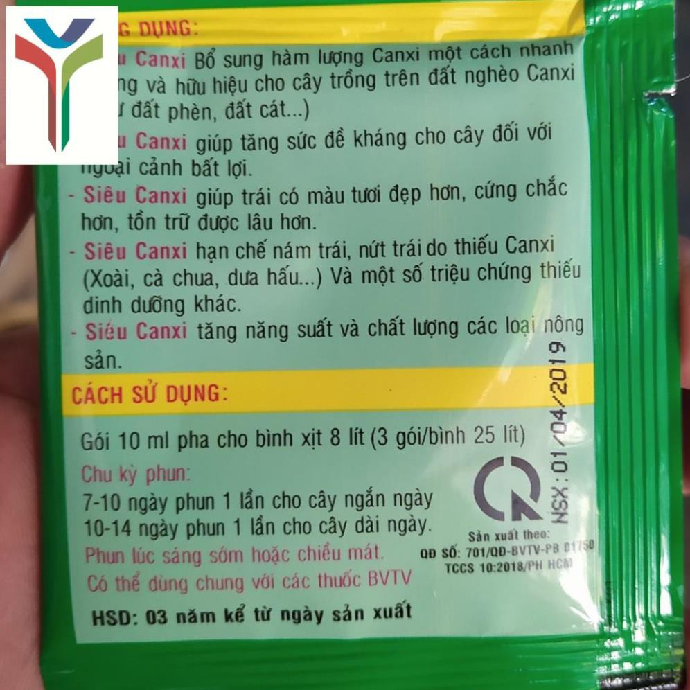 Siêu CANXI (10ml) Phân Bón Lá Canxi Chống Thối Trái, Nứt Trái