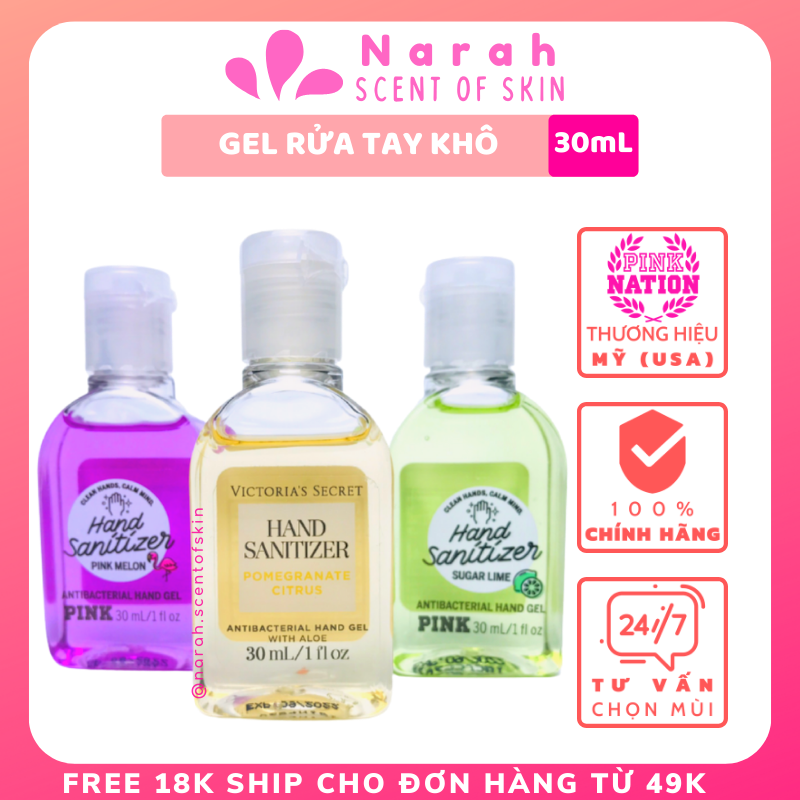 [HCM]Nước rửa tay khô mini Victoria & Pink hàng Mỹ size 30ml bán chạy - Narah ScentOfSkin