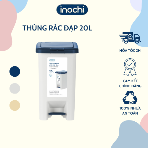 Thùng rác đạp chữ nhật Hiro 20L - Thùng rác gia đình, Thùng rác đa năng, Thùng rác văn phòng - Thân thiện và Tiện dụng - Hàng chính hãng INOCHI - Tiêu chuẩn Nhật Bản