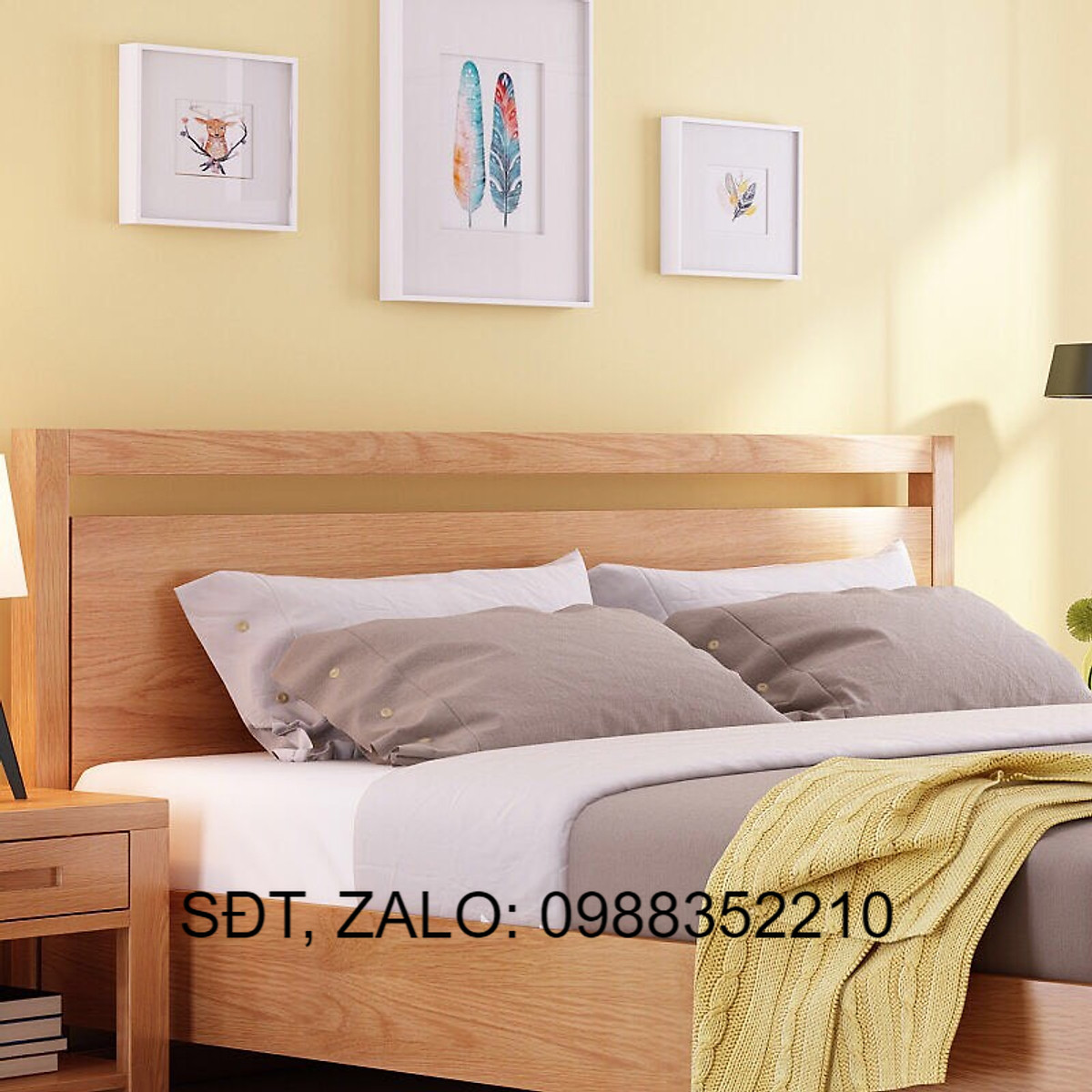 Giường ngủ gỗ sồi Mỹ Paril, phong cách Châu Âu