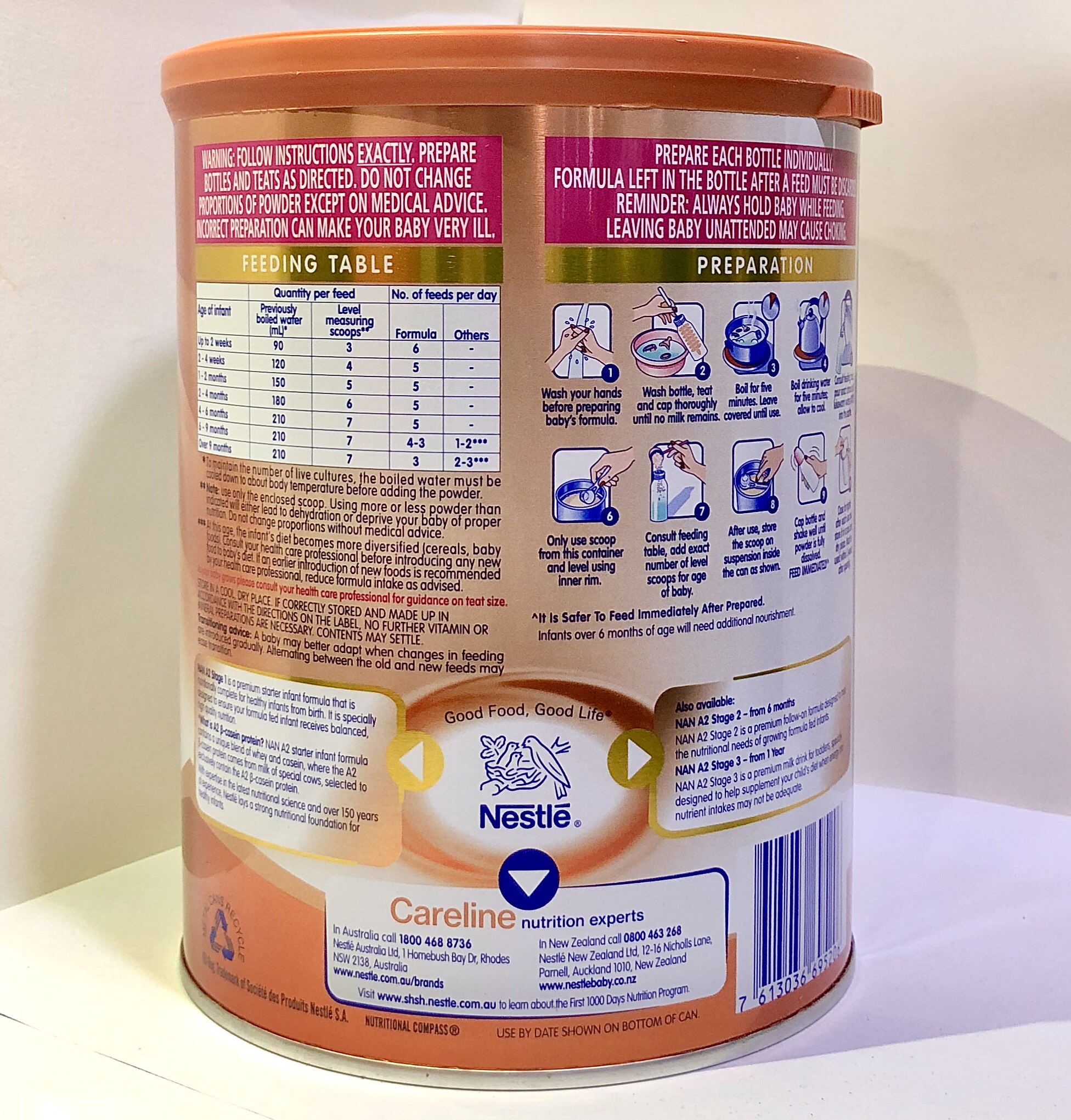 Sữa NAN A2 số 1 - 800gr (   Cho bé  0- 6 tháng tuổi )
