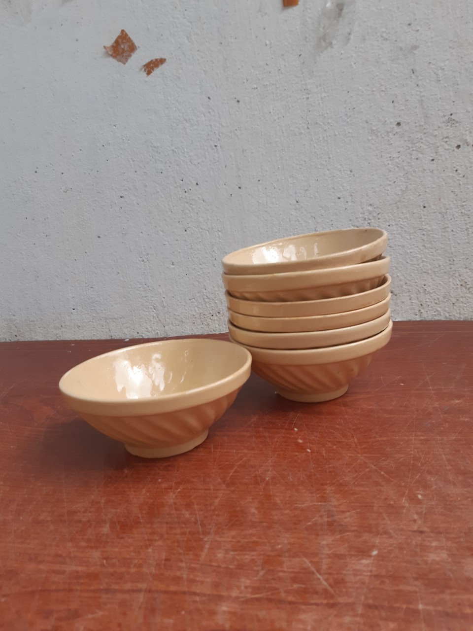 chén kiểu  xưa, chén đá 10 cái ( sành thô )