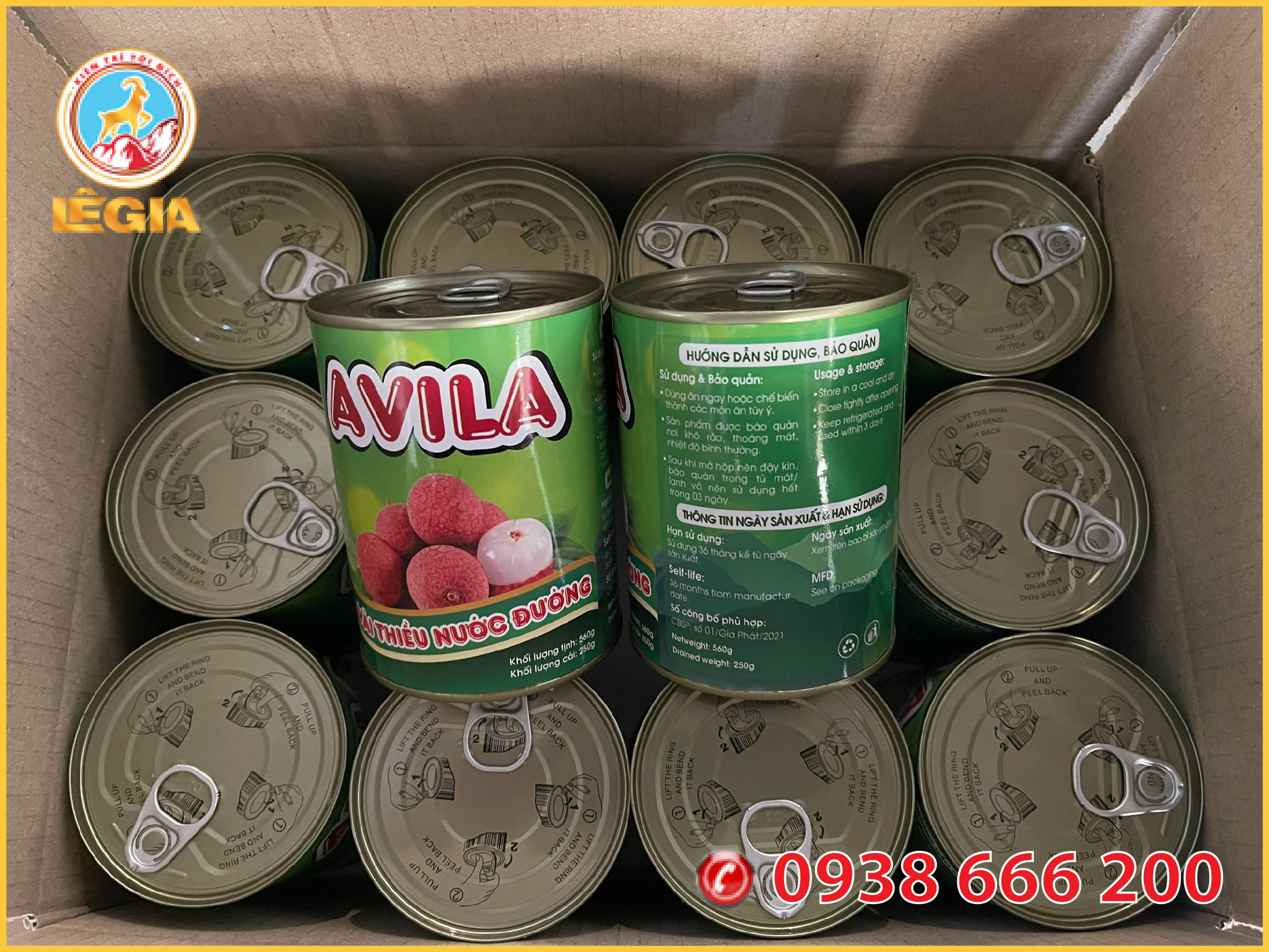 Vải Thiều Nước Đường Đóng Lon AVILA 565G