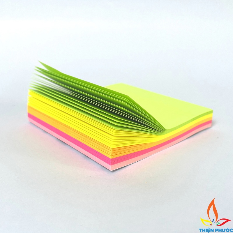 Giấy note ghi chú cute 5 màu dạ quang uni-t thiện phước