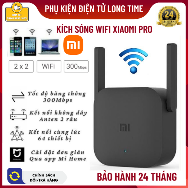 Kích sóng wifi Xiaomi Repeater Pro 300Mbps - Thiết bị mở rộng sóng 2 râu-Chuẩn Wifi: IEEE 802.11b/g/n 2-WiFi 2*2 DBI Antenna 2.4GHZ Giúp Tăng Khả Năng Phát Sóng Xuyên Tường,Mua Ngay Tại Shop : PKĐT LONG TIME