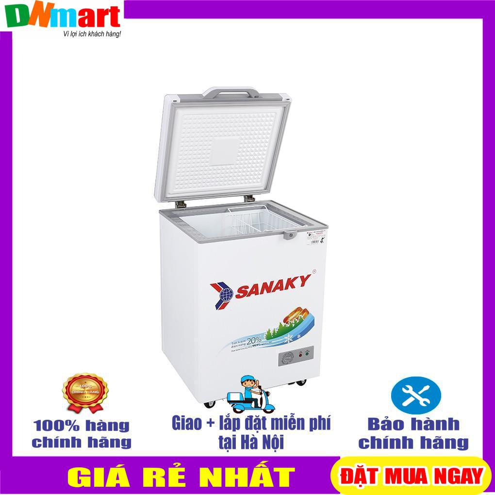 [Trả góp 0%]Tủ đông Sanaky 100 lít VH-1599HYKD