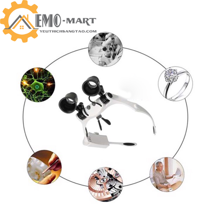 [FreeshipMAX] Kính lúp đeo mắt có đèn V4