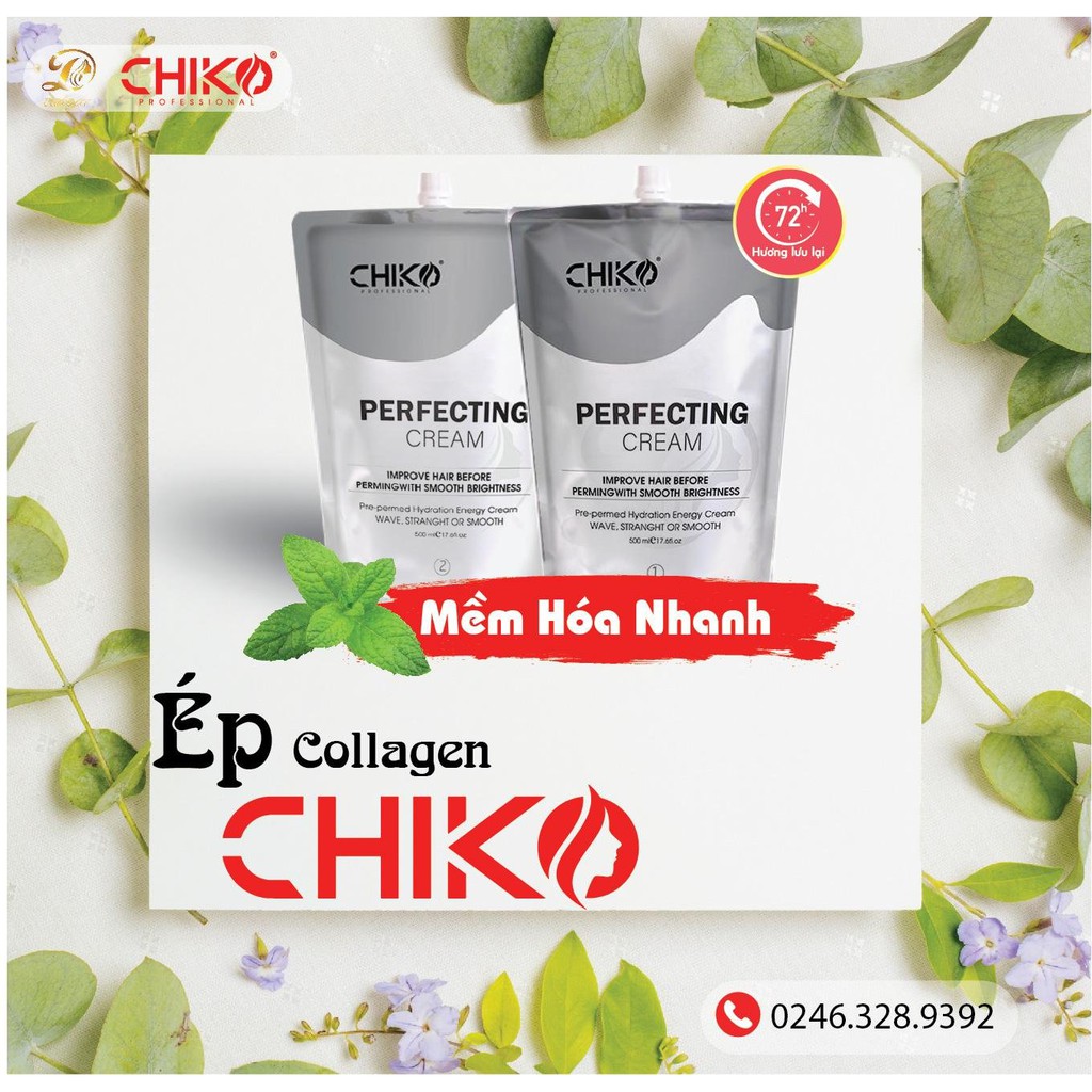 (CHÍNH HÃNG) thuuốc ép/duỗi tóc collagen thông minh CHIKO (Cặp Lớn)