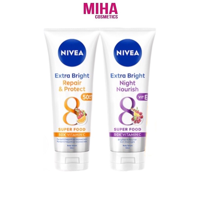 Dưỡng Thể Dạng Serum Phục Hồi Dưỡng Trắng Da NIVEA Extra Bright Body Serum 180ml