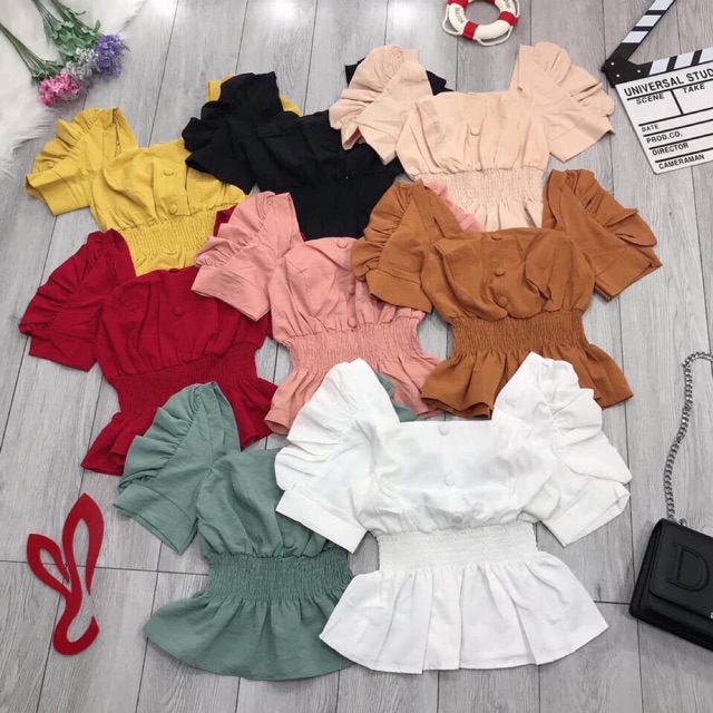 [HCM]Áo Peplum Tay Phòng Bigsize 60 Đến 90KG