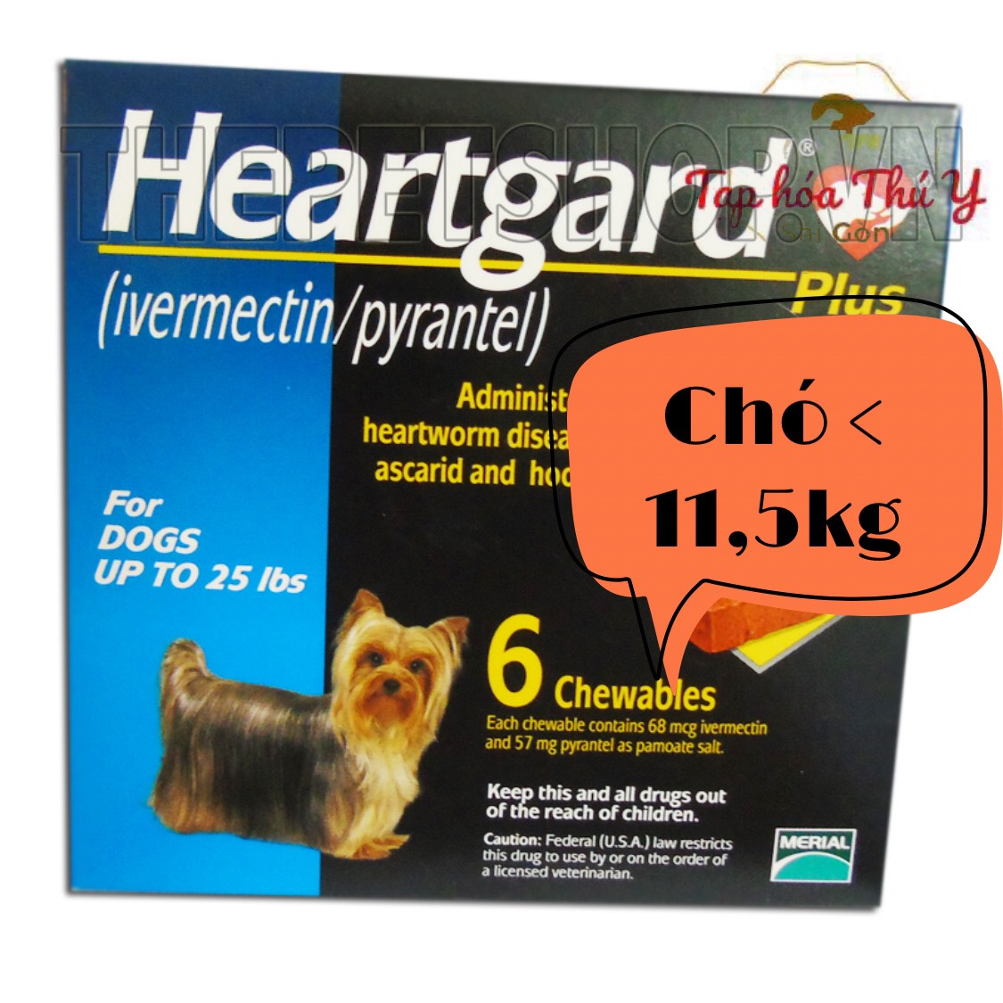 Heartgard plus viên nhai xổ giun đũa, móc & giun tim cho chó