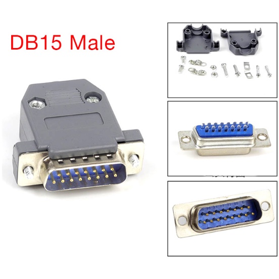 2 CÁI Đầu db15 loại đực có vỏ 2 hàng chân