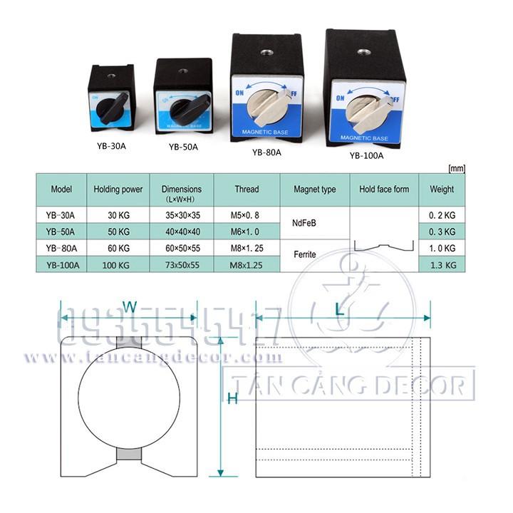 Dụng Cụ Từ Tính Nam Châm On Off 100 Kg