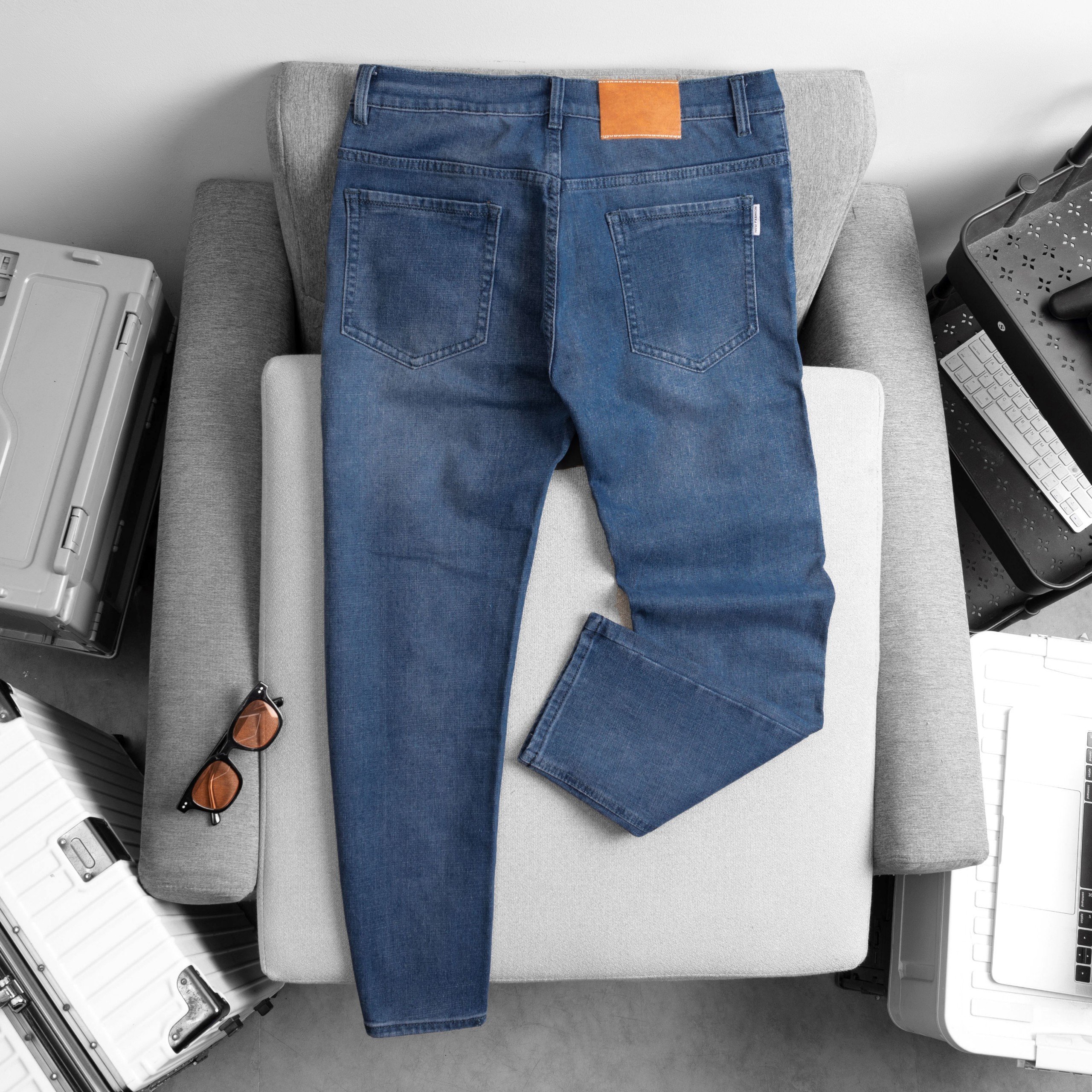 Quần Jeans nam quần bò nam co giãn tốt KGN04 nút gài khoá kéo chuẩn men hàng mới hình thật