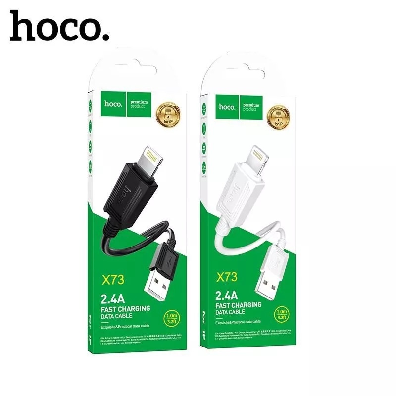 Cáp sạc 2.4A Hoco X73 Lightning dây dẻo siêu bền dài 1M cho iPhone/iPad